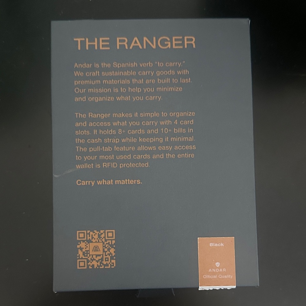 Andar The Ranger Black Wallet - Picture 2 of 6